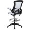 Emma and Oliver Mid-Back Mesh Ergonomic Drafting Chair with Foot Ring and Flip-Up Arms